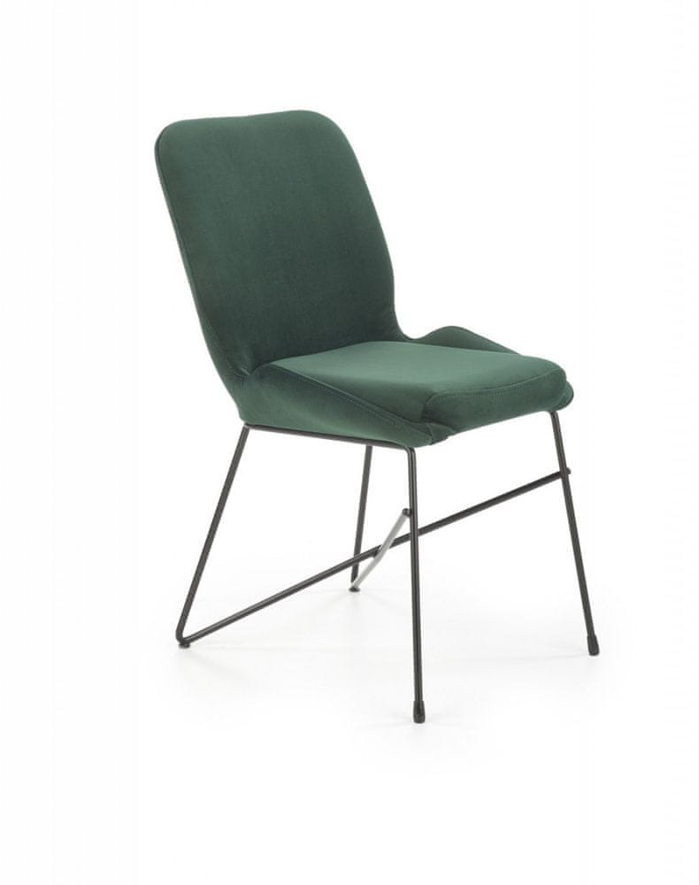 Halmar Kovová stoličky K454, tmavo zelená